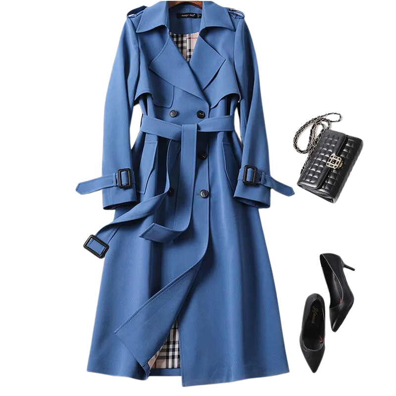Christai | Dames Lange Trenchcoat | Knoopjasje