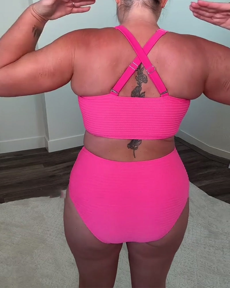 Bikini casual effen kleur driehoek