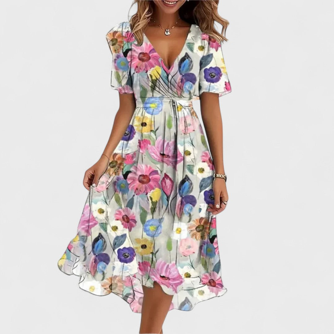 Chiara | Lange jurk Premium met bloemenprint