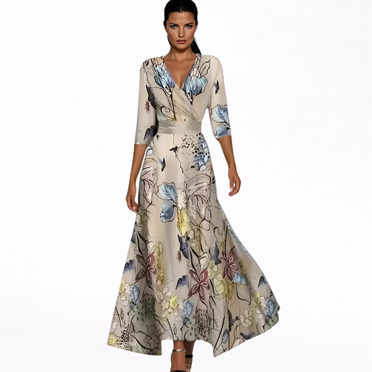 Emilia | Elegante maxi-jurk met bloemenprint