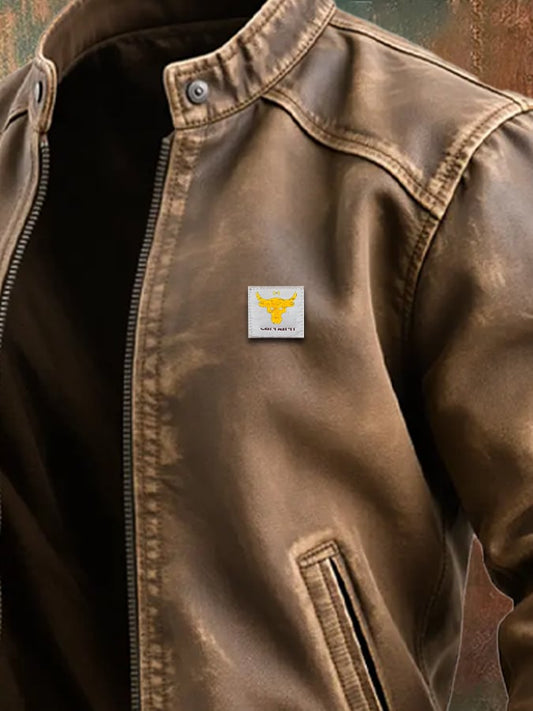 Virexo™ | Veste Van Verouderde Bruine Stof Met Een Klassieke Pasvorm
