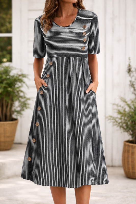Vittoria™ | Midi-jurk met strepen in een tijdloze stijl