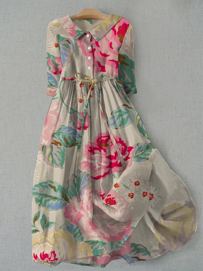 Madeleine | Elegante jurk met bloemenprint in pasteltinten