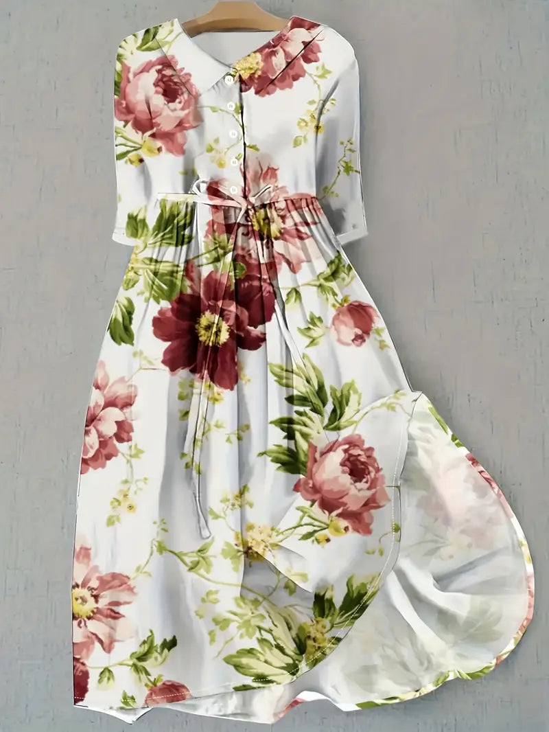 Margot | Elegante jurk met bloemenprint en opvallend effect