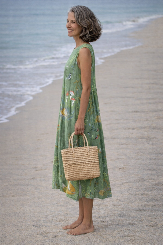 Speranza | Midi-jurk in woodland-stijl
