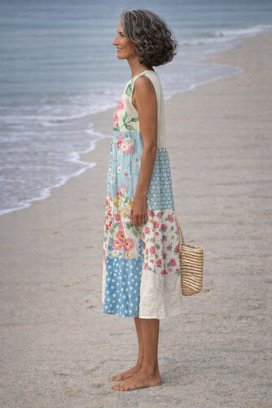 Valeria | Midi-jurk met patchwork