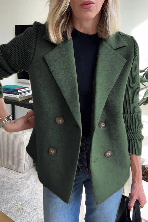 Amora™ | Elegante blazer met gebreide mouwen