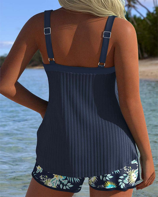 Tankini gestreepte tweedelige strandshorts