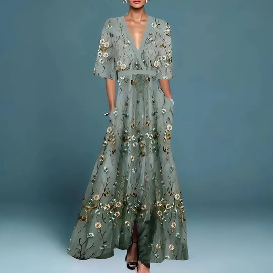 Valeria™ | Maxi-jurk met bloemenprint in een verfijnde stijl