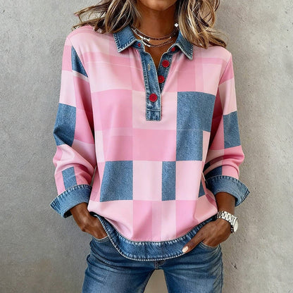 Vintage geruit sweatshirt