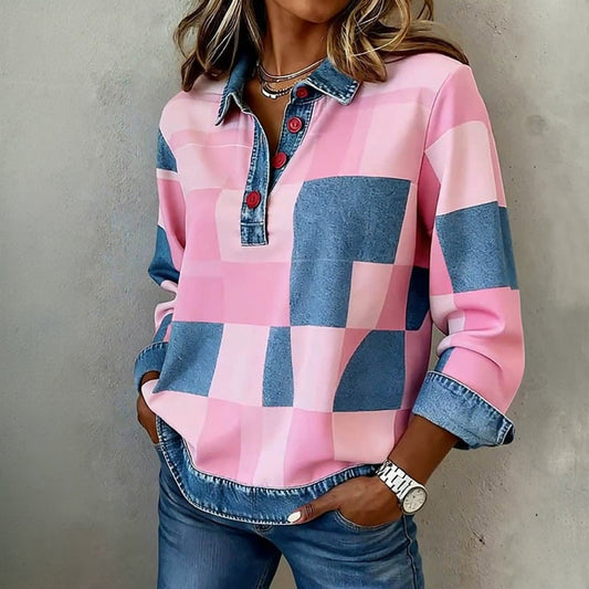 Vintage geruit sweatshirt