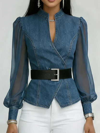 Gestructureerde denimblouse van Valerisse voor dames