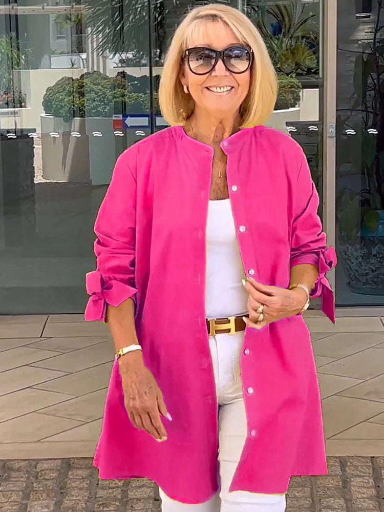 Elliora - Katoenen Shirtjas met Achterkant Plissé