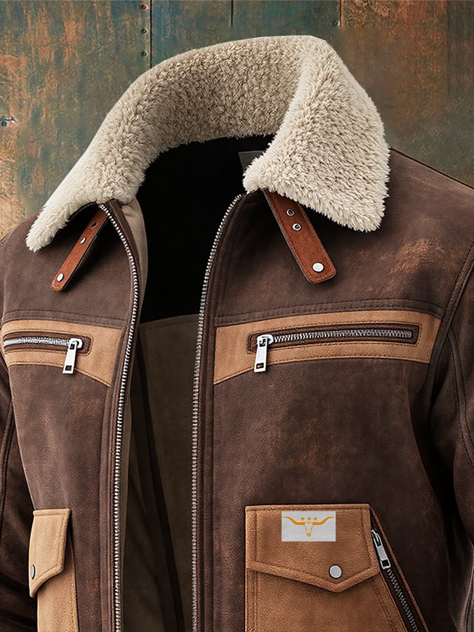 Vanhouten™ | Bomber Van Bruine Met Warme Sherpa Kraag
