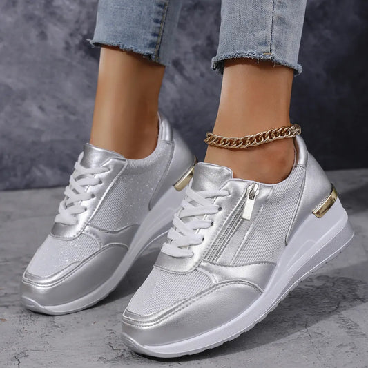 Nieuwe orthopedische sneakers met veters en ritssluiting aan de zijkant voor dames