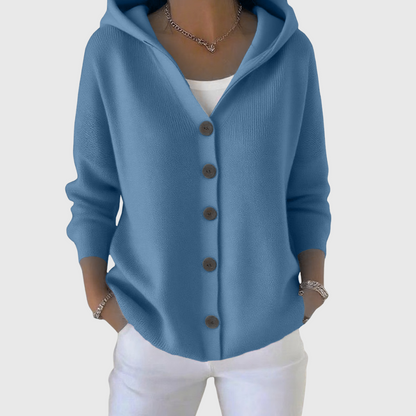 Virexo | Zachte gebreide cardigan met capuchon