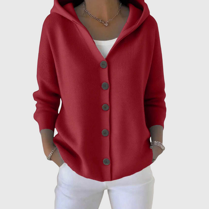 Virexo | Zachte gebreide cardigan met capuchon