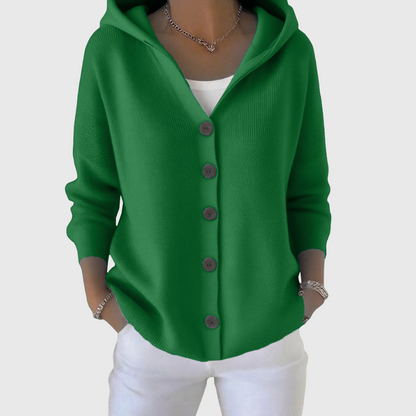 Virexo | Zachte gebreide cardigan met capuchon