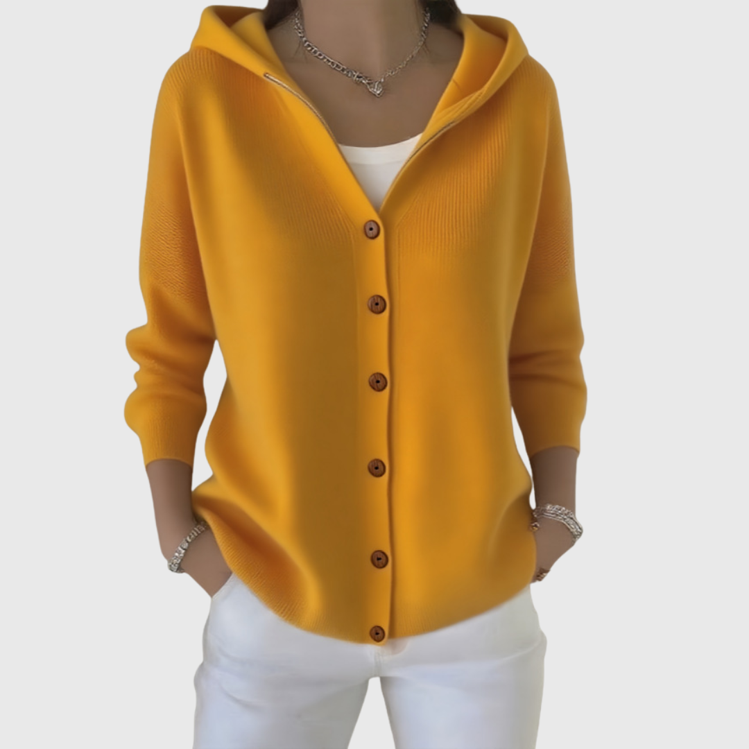 Virexo | Zachte gebreide cardigan met capuchon