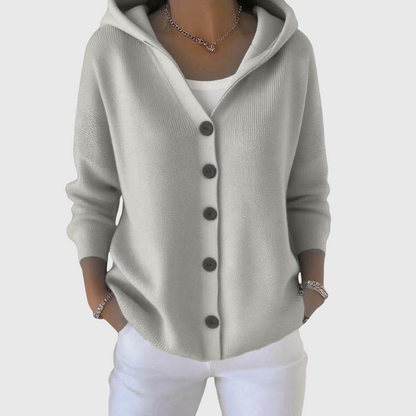 Virexo | Zachte gebreide cardigan met capuchon