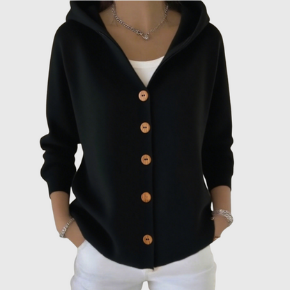 Virexo | Zachte gebreide cardigan met capuchon