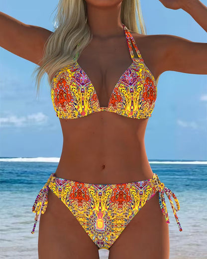 Bikini met halterprint in diverse kleuren
