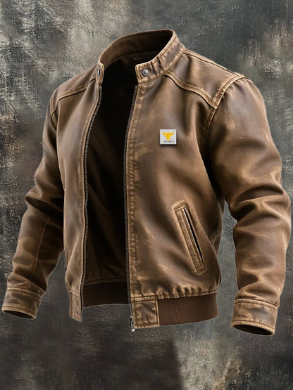 Virexo™ | Veste Van Verouderde Bruine Stof Met Een Klassieke Pasvorm