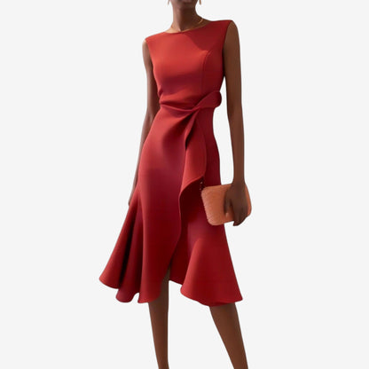 Eliana | Elegante midijurk met asymmetrische snit