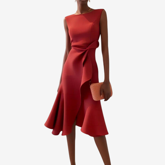 Eliana | Elegante midijurk met asymmetrische snit