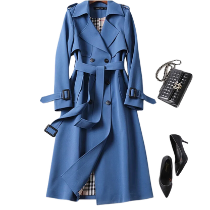 Christai | Dames Lange Trenchcoat | Knoopjasje