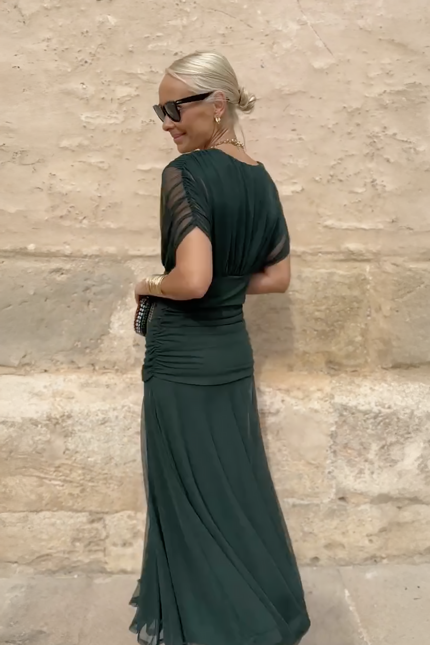Louise | Elegante maxi-feestjurk met V-hals