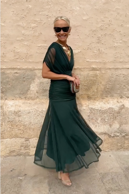 Louise | Elegante maxi-feestjurk met V-hals