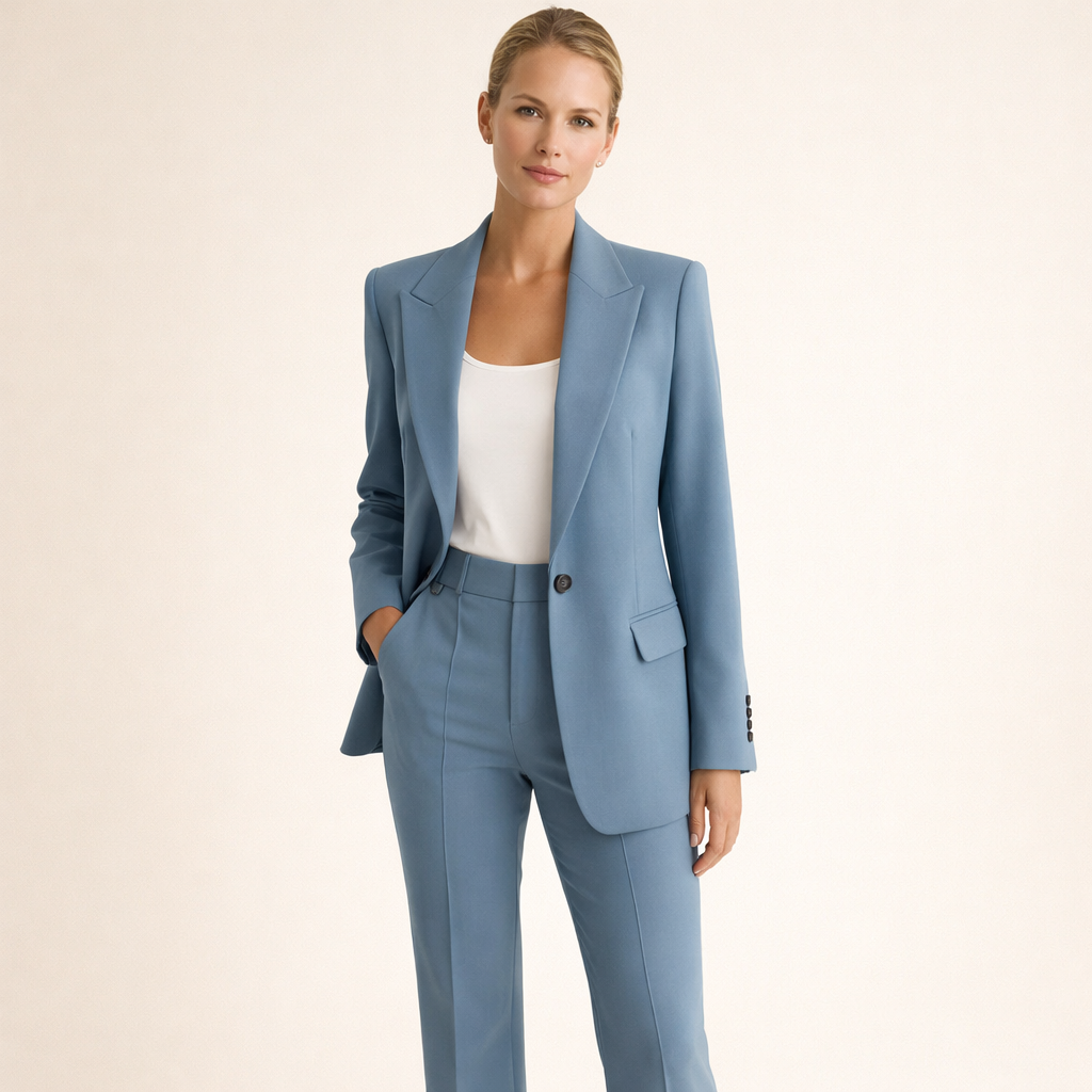 Vanessa™ | Elegante mantelpak met uitlopende broe