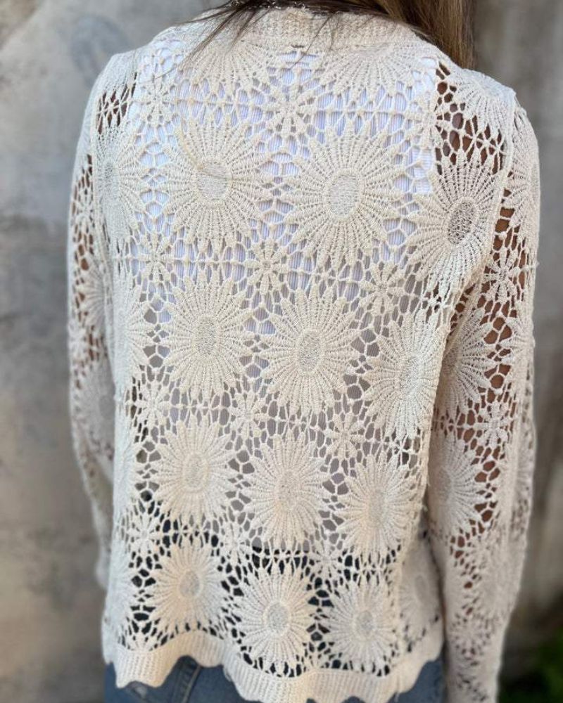 NALIE – Gehaakte Kant Button Cardigan
