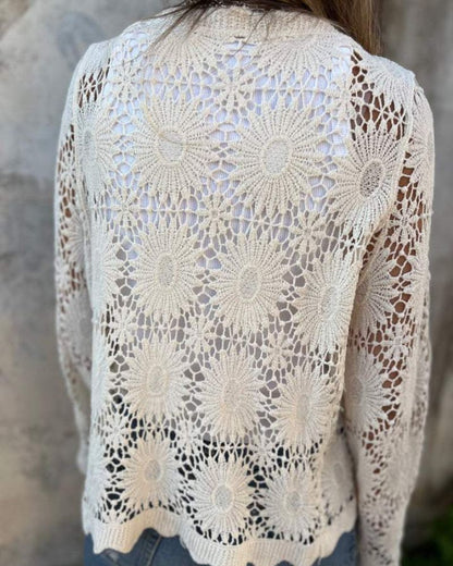NALIE – Gehaakte Kant Button Cardigan