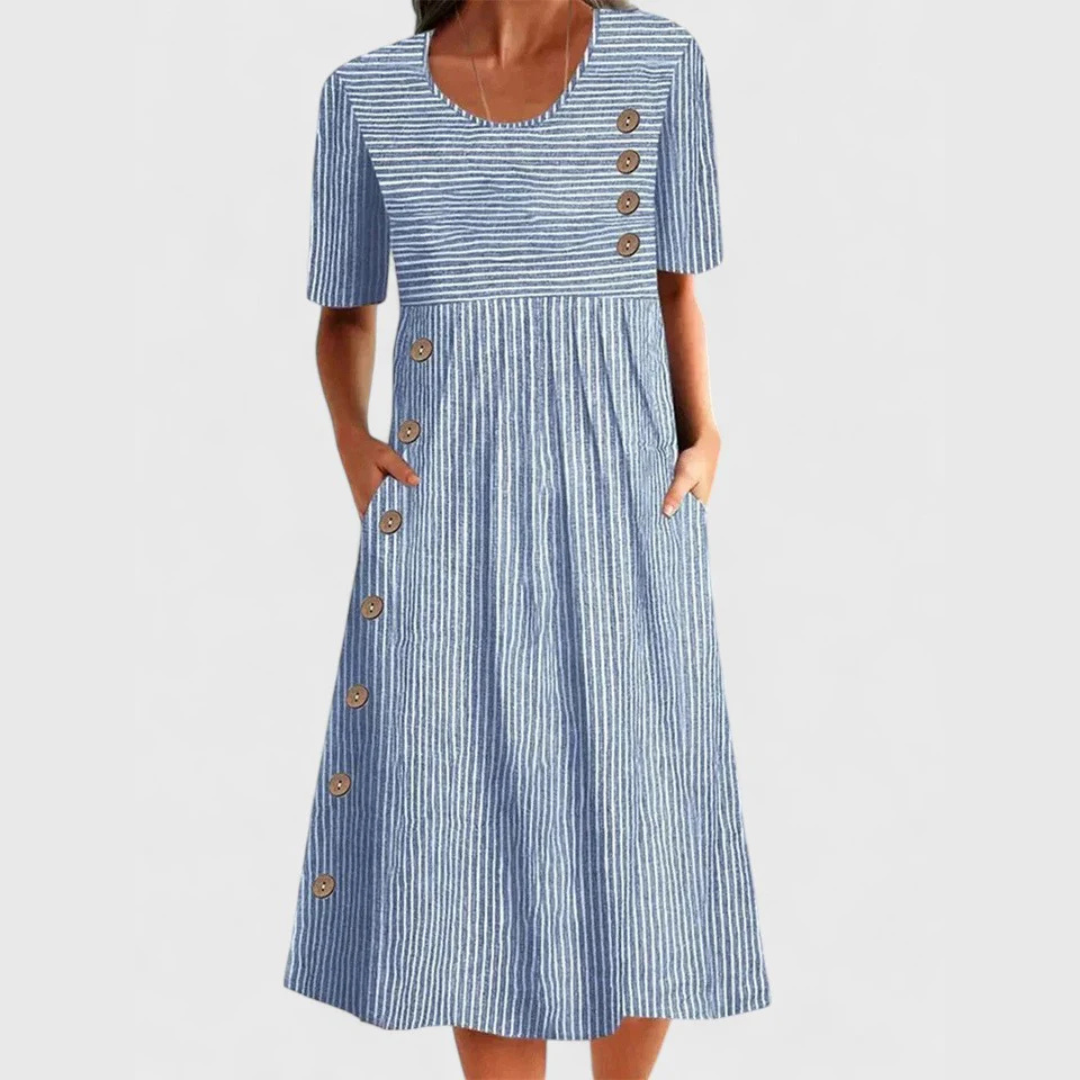 Jovie™ Gestreepte Midi-jurk