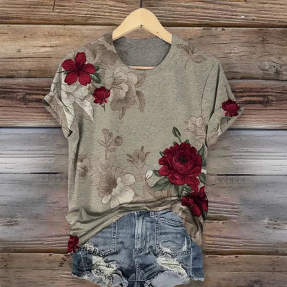 Vintage T-shirt met bloemenprint
