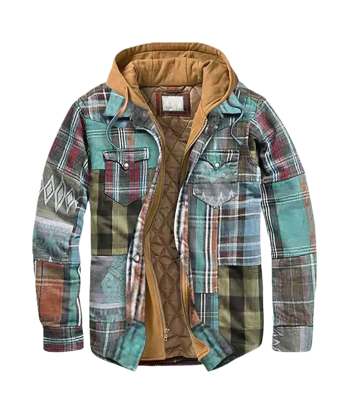 Alain™ | Patchwork blazer met ruiten