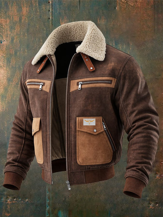 Vanhouten™ | Bomber Van Bruine Met Warme Sherpa Kraag