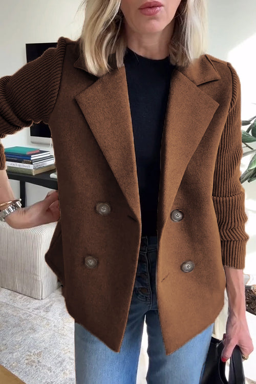Lenora™ | Premium Chic Blazer met Gebreide Mouwen