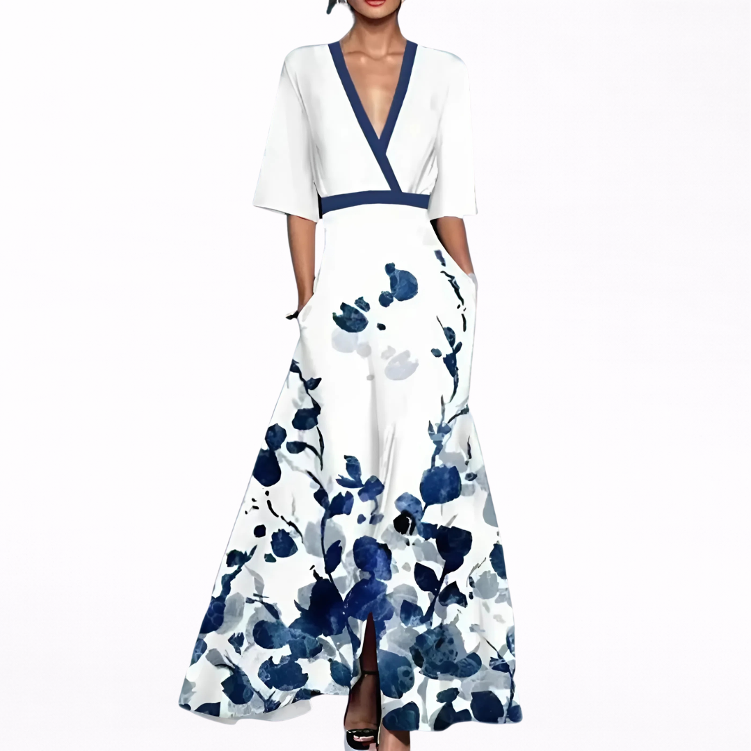 Valentina | Elegante maxi-jurk met diepe halslijn