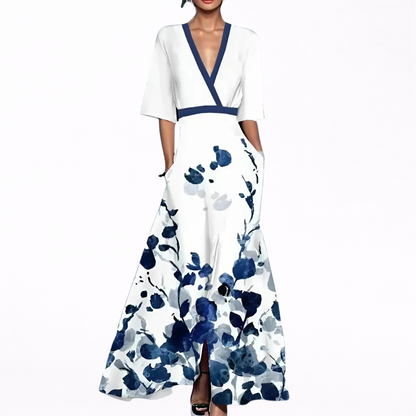 Valentina | Elegante maxi-jurk met diepe halslijn