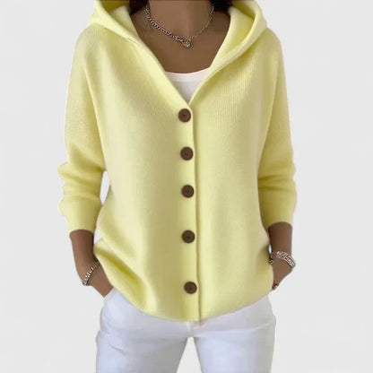 Virexo | Zachte gebreide cardigan met capuchon