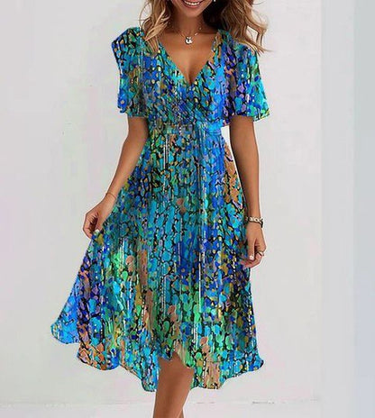 Sapphire | Luchtige blauwe midi-jurk