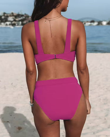 Effen bikini's met hoge taille