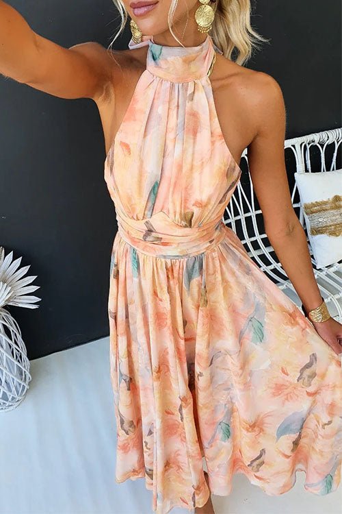 Halter™ - Maxi-jurk met print
