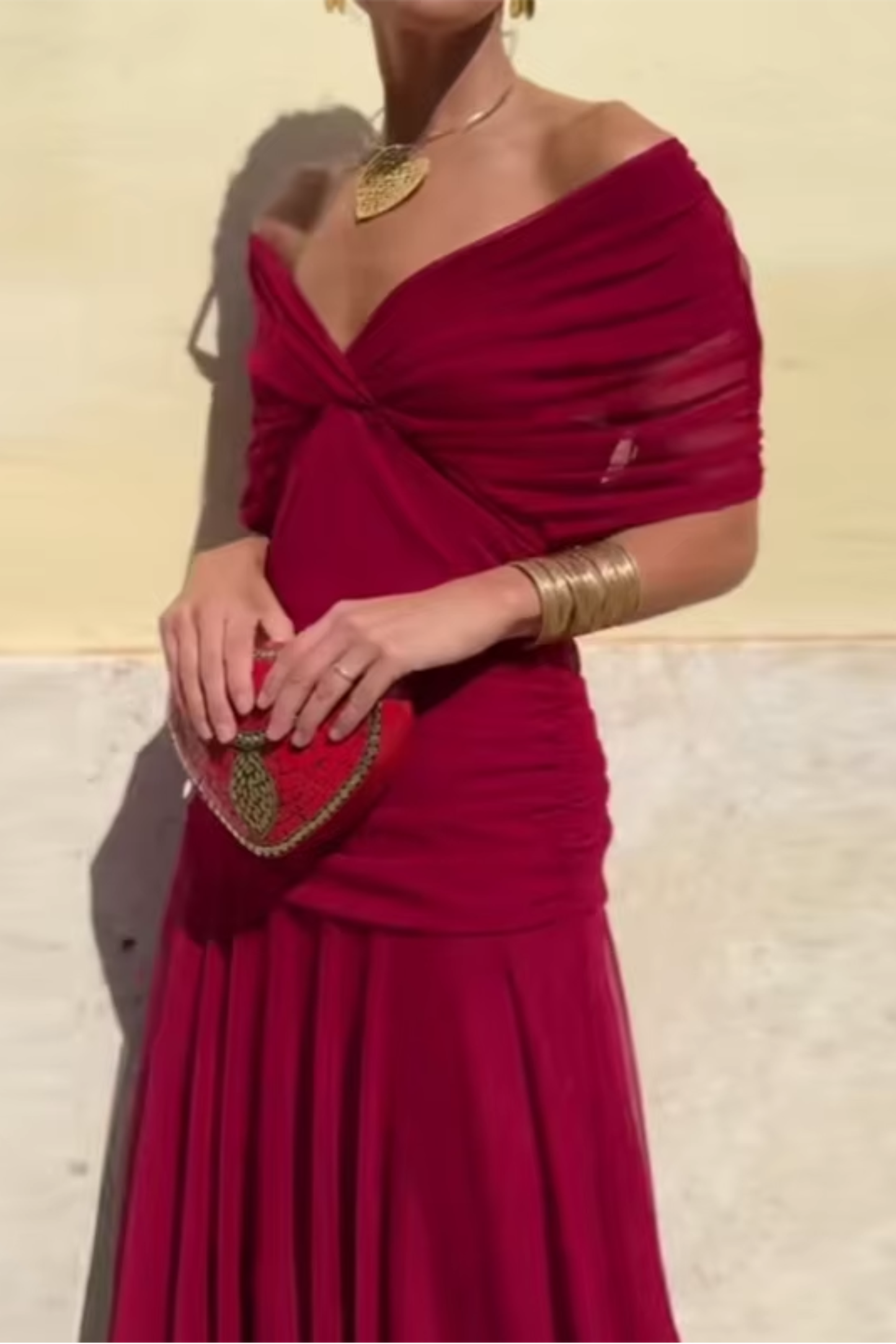 Louise | Elegante maxi-feestjurk met V-hals
