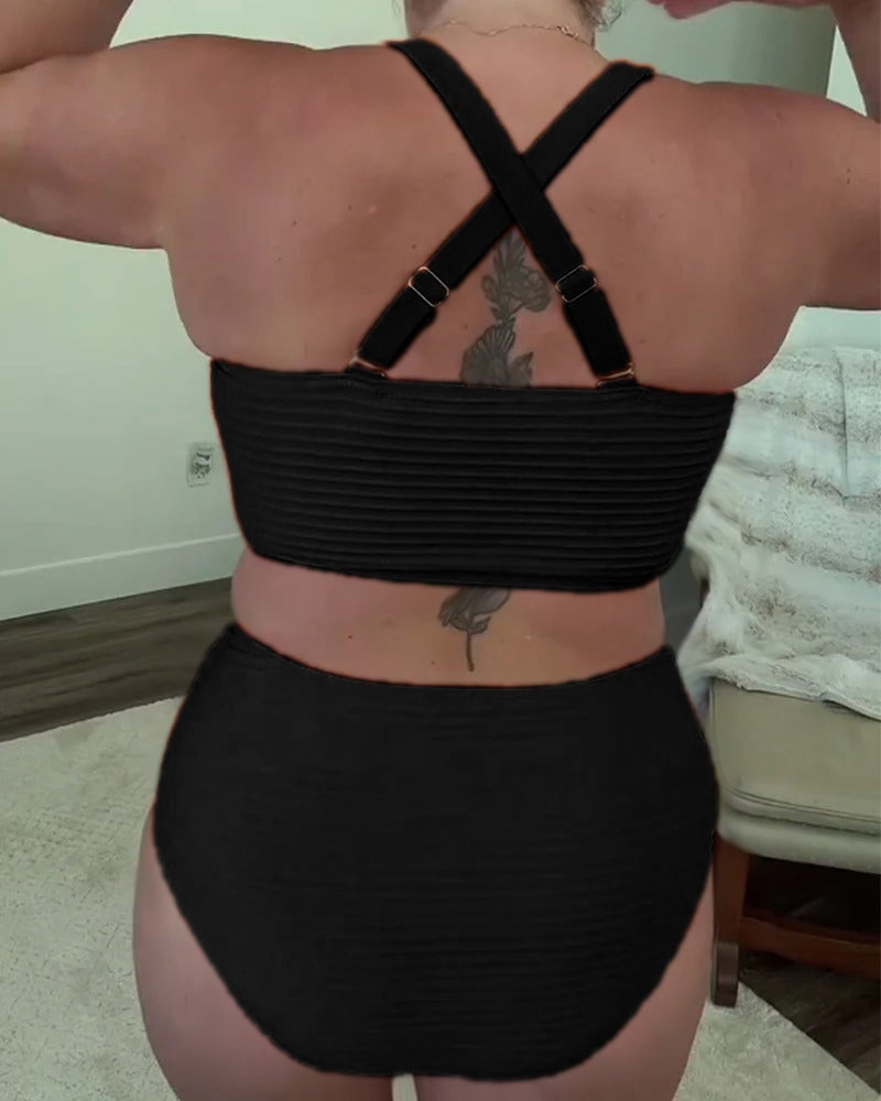 Bikini casual effen kleur driehoek