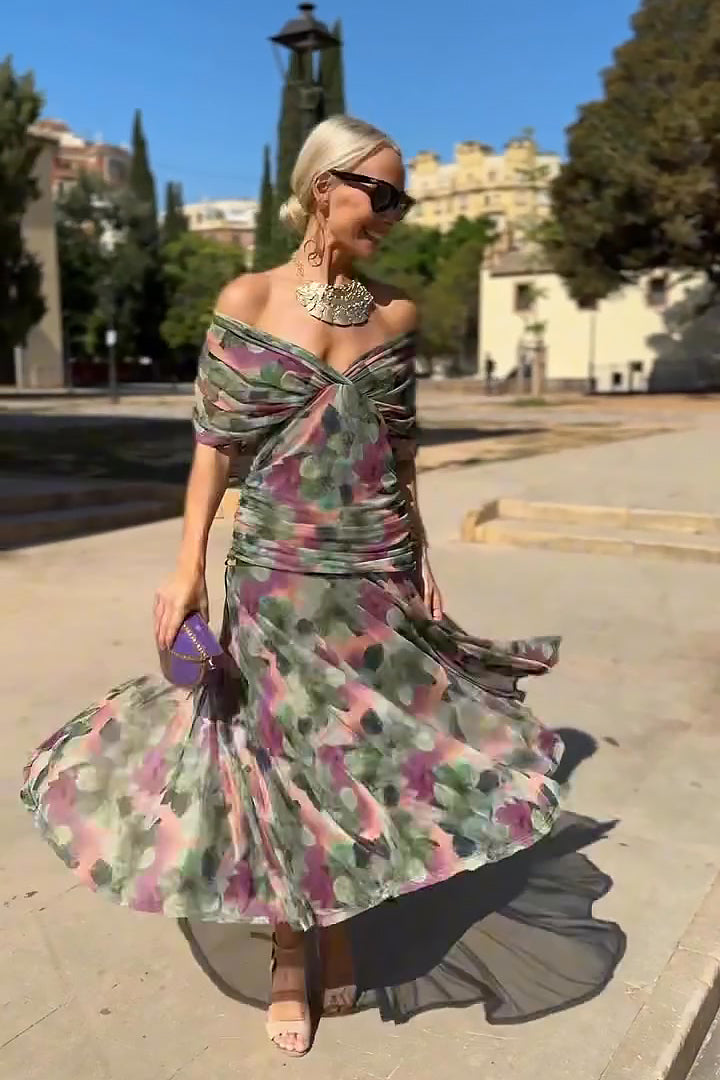 Louise | Elegante maxi-feestjurk met V-hals