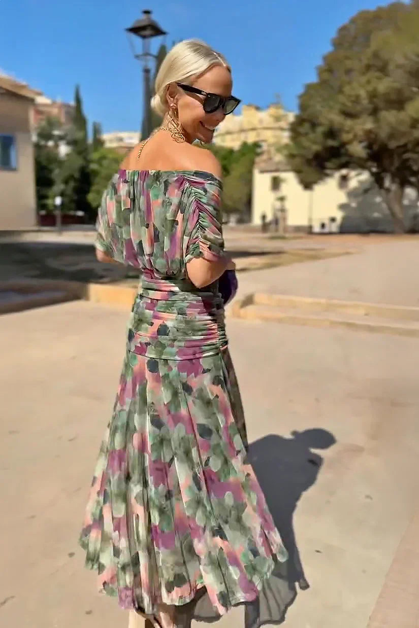 Louise | Elegante maxi-feestjurk met V-hals
